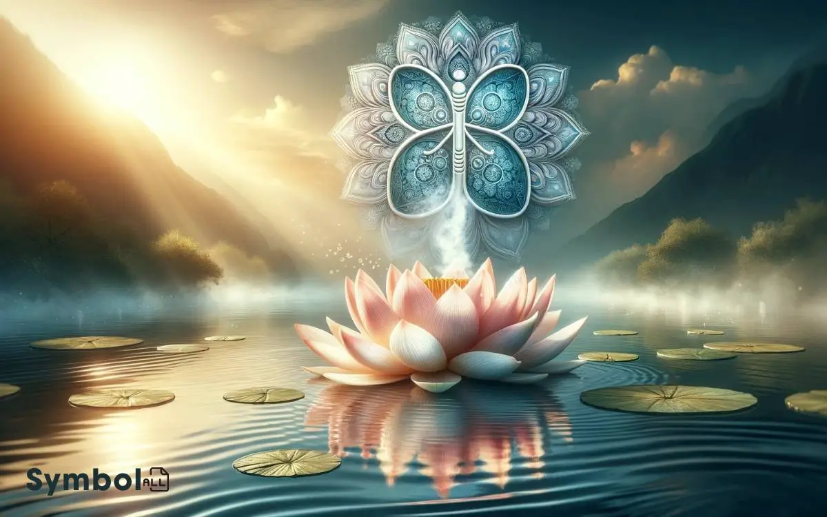 breathe symbol with lotus flower