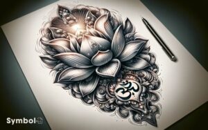 lotus flower and om symbol tattoo