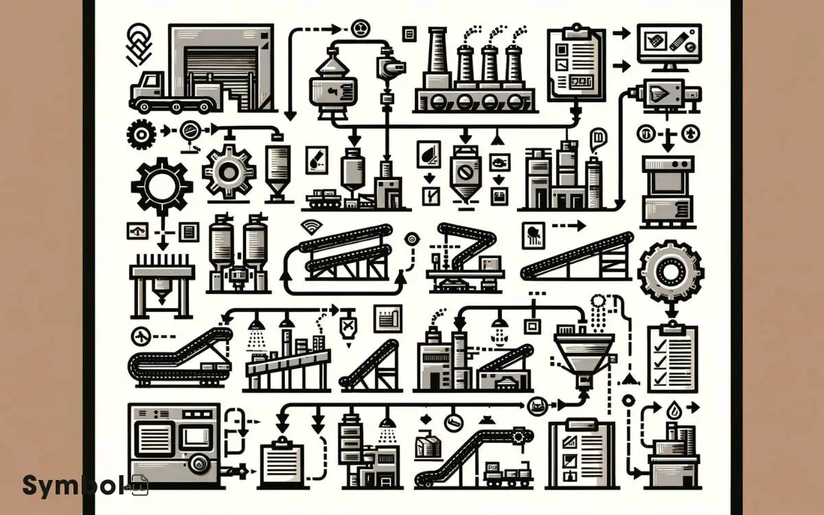 manufacturing process flow diagram symbols