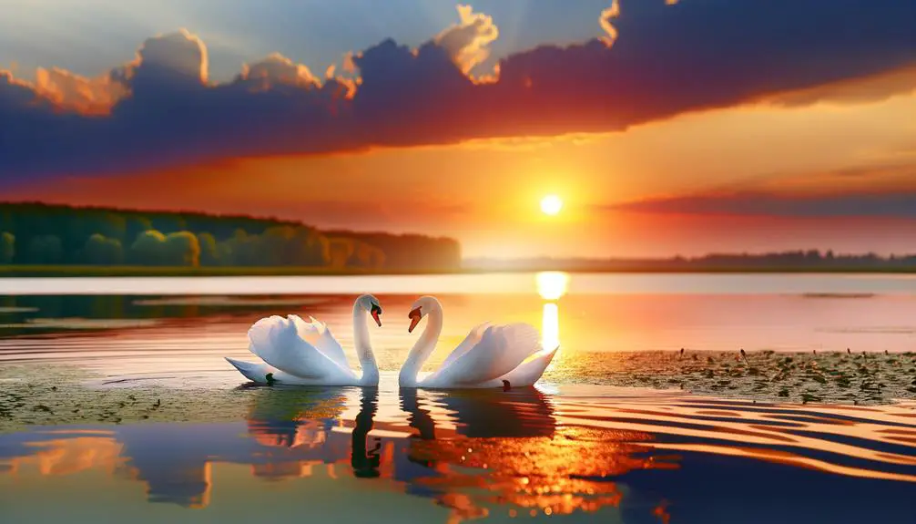 graceful swans gliding gracefully